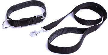 Kennel Foam Padded Nylon Collar Set & Leash (1 1/4")